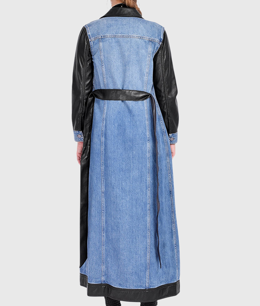 Under The Bridge Premiere Kali Reis Denim Long Coat - Under The Bridge Premiere Kali Reis Denim Long Coat for Sale - Back View