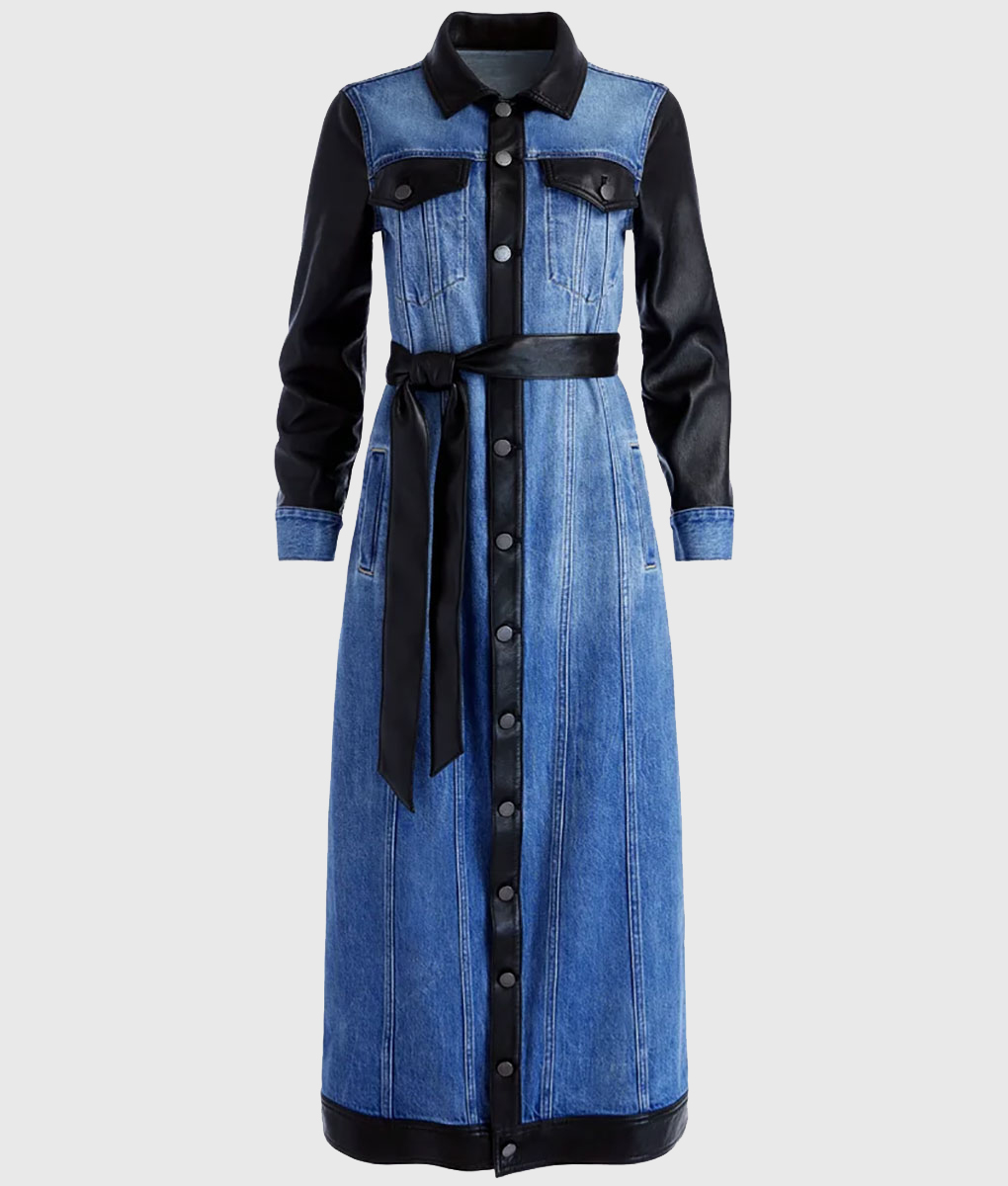 Under The Bridge Premiere Kali Reis Denim Long Coat - Under The Bridge Premiere Kali Reis Denim Long Coat for Sale - Front View