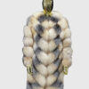 Velour Women's Real Fox Fur Coat - Real Fox Fur Coat For Women - Front View
