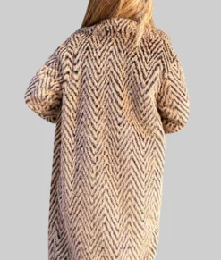 Big Mood Nicola Coughlan Tiger Print Coat-Back View