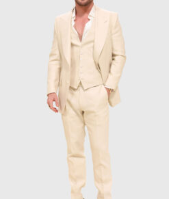 Chris Hemsworth White Suit - Met Gala 2024 Chris Hemsworth Beige Suit - Front VIew