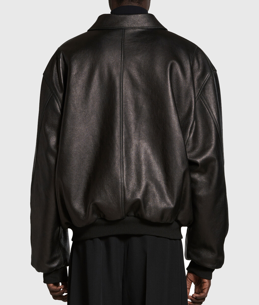 Justin Bieber Black Oversized Leather Jacket | NYC Jackets