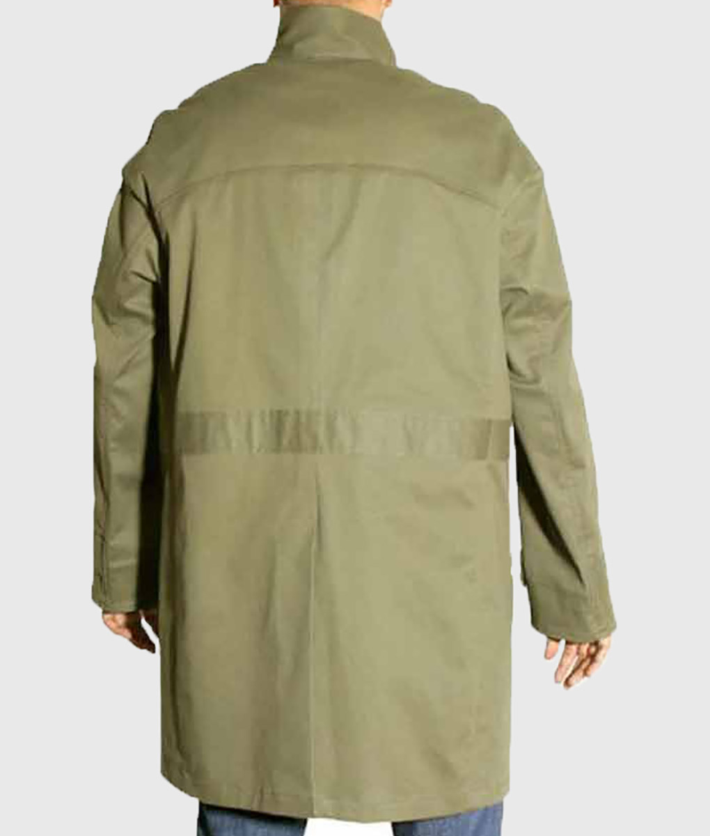 Spider Man Into The Spider Verse Peter B Parker Coat - Spider Man Into The Spider Verse Peter B Parker Green Cotton Coat - Back View