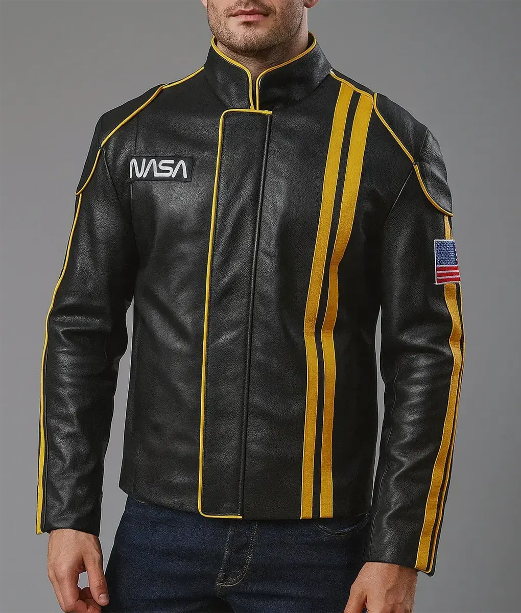 The Fall Guy Ryan Gosling Black Leather Jacket-Front