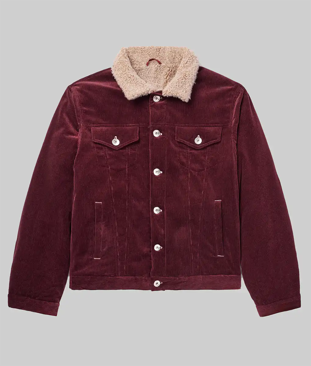 Ben Affleck Corduroy Trucker Jacket - Ben Affleck With Jennifer Lopez Corduroy Trucker Jacket - Front View2