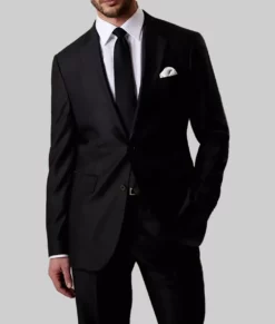 Tate Tristan Black Blazer - Tate Tristan Black Blazer For Men - Front VIew