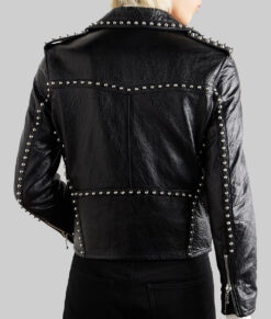 The Voice Finale John legend Studded Leather Jacket - The Voice Finale John legend Studded Black Leather Jacket - Back View