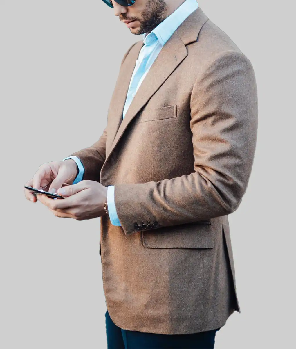 Tristan Tate Brown Blazer - Top G Tristan Tate Brown Blazer - Side View
