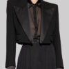 Victoria Justice Black Cropped Blazer - Victoria Justice Womens Black Cropped Blazer