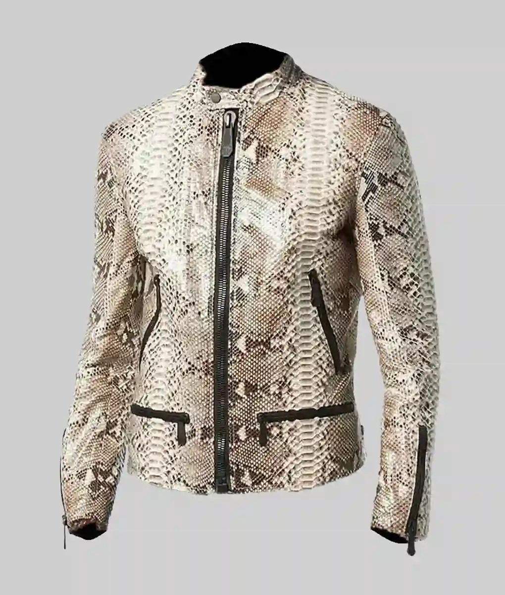 Andrew Tate Leather Biker Jacket - Andrew Tate Leather Snake Pattern Biker Jacket-1