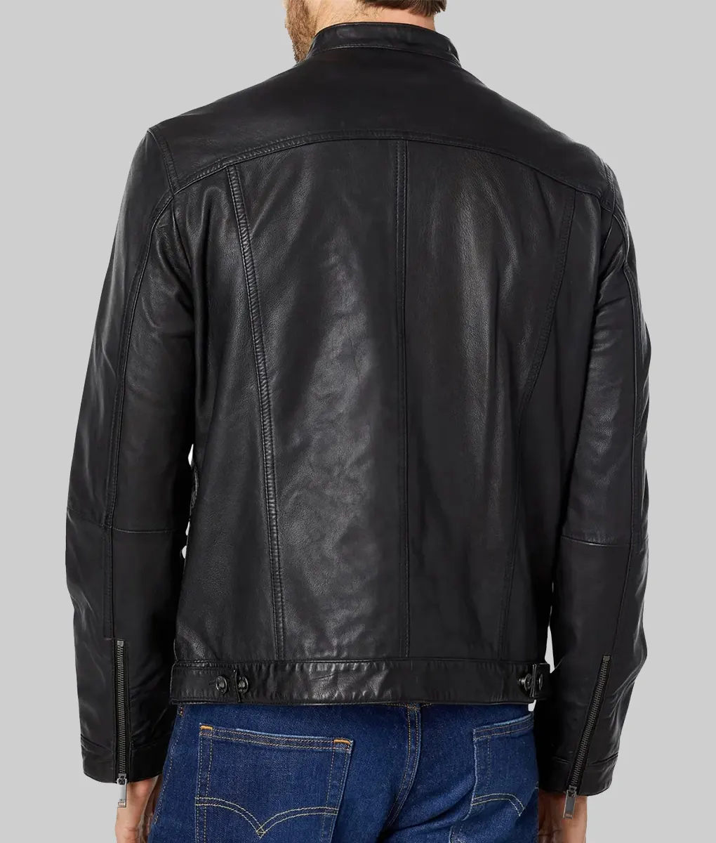 Blue Bloods Donnie Wahlberg Black Biker Jacket - Blue Bloods Donnie Wahlberg Black Leather Biker Jacket-3