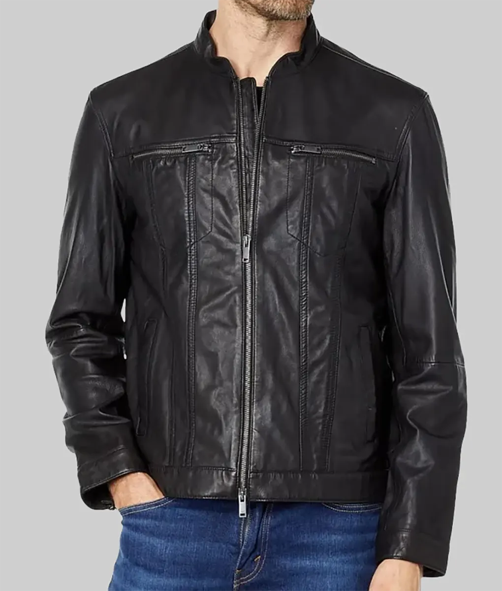 Blue Bloods Donnie Wahlberg Black Biker Jacket - Blue Bloods Donnie Wahlberg Black Leather Biker Jacket-4