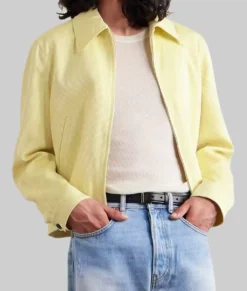 Brad Pitt Yellow Bomber Jacket - Brad Pitt Yellow Corduroy Bomber Jacket-3