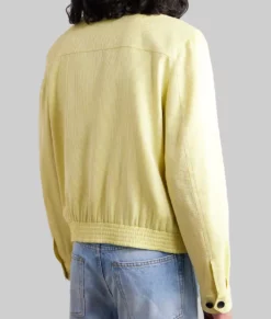 Brad Pitt Yellow Bomber Jacket - Brad Pitt Yellow Corduroy Bomber Jacket-4