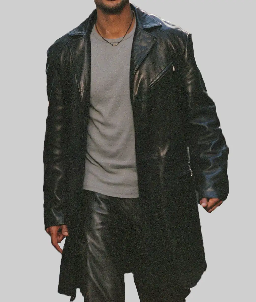 I, Robot Will Smith Black Leather Trench Coat - I, Robot Will Smith Bla ck Leather Coat - Front View2