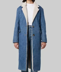 It Ends with Us Blake Lively Denim Shearling Coat - It Ends with Us Blake Lively Blue Denim Shearling Coat-4
