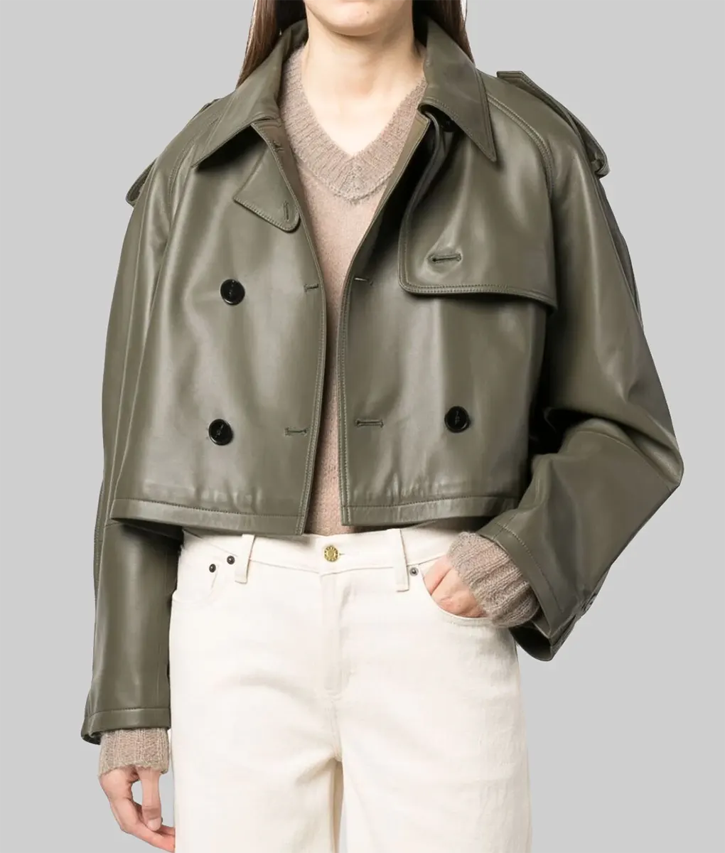 Green Leather Jacket Olive Green Coats Ladies Ruby Women's Olive