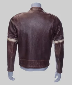 War of the Worlds 2005 Tom Cruise Brown Leather Jacket - Back View