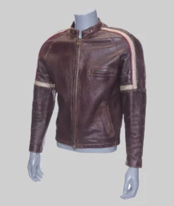War of the Worlds 2005 Tom Cruise Brown Leather Jacket - Side View2