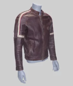 War of the Worlds 2005 Tom Cruise Brown Leather Jacket - Side View
