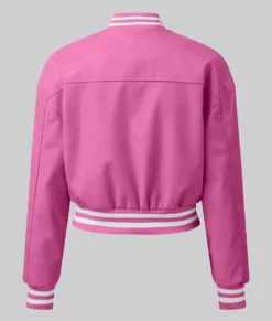 Adele Women's Pink Leather Varsity Jacket NYC Jackets