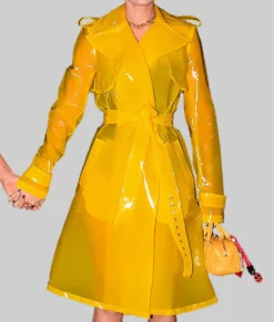 Gigi Hadid Yellow PVC Coat - Deadpool After Party Gigi Hadid Yellow PVC Coat-2