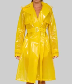 Gigi Hadid Yellow PVC Coat - Deadpool After Party Gigi Hadid Yellow PVC Coat-3