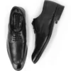 Dylan Mens Black Leather Derby Shoes - Mens Black Leather Derby Shoes-1