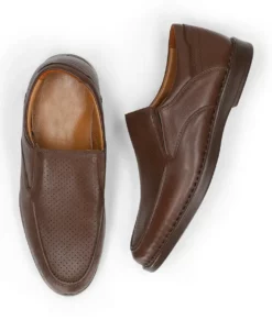 Fred Mens Brown Leather Dress Shoes - Mens Brown Leather Dress Shoes-2