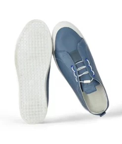 Galen Sky Blue Casual Low Top Leather Sneakers - Men's Sky Blue Casual Low Top Leather Sneakers-7