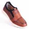 Jerry Mens Brown Casual Leather Sneakers - Mens Brown Casual Leather Sneakers-3