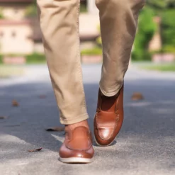Jesse Mens Brown Dress Leather Loafers - Mens Brown Dress Leather Loafers-4