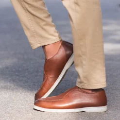 Jesse Mens Brown Dress Leather Loafers - Mens Brown Dress Leather Loafers-5
