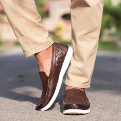 Jonah Mens Brown Casual Leather Loafers - Mens Brown Casual Leather Loafers-5