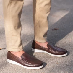 Jonah Mens Brown Casual Leather Loafers - Mens Brown Casual Leather Loafers-6