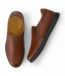 Lintt Mens Brown Leather Dress Sneakers - Mens Brown Leather Dress Sneakers-1