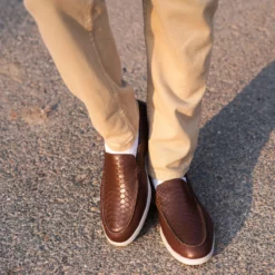 Louis Mens Brown Dress Leather Loafers - Mens Brown Dress Leather Loafers-3