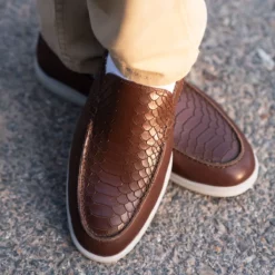 Louis Mens Brown Dress Leather Loafers - Mens Brown Dress Leather Loafers-5