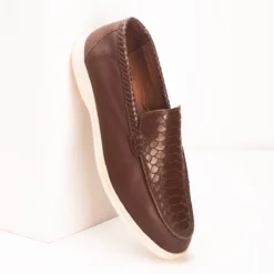 Louis Mens Brown Dress Leather Loafers - Mens Brown Dress Leather Loafers-1