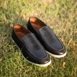 Ned Mens Black Dress Leather Loafers - Mens Black Dress Leather Loafers-3