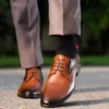 Noah Mens Brown Leather Derby Shoes - Mens Brown Leather Derby Shoes-1