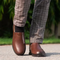 Oscar Mens Brown Dress Leather Loafers - Mens Brown Dress Leather Loafers-7