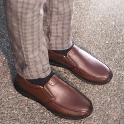 Oscar Mens Brown Dress Leather Loafers - Mens Brown Dress Leather Loafers-1
