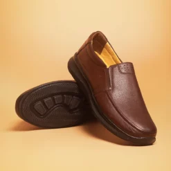 Oscar Mens Brown Dress Leather Loafers - Mens Brown Dress Leather Loafers-2
