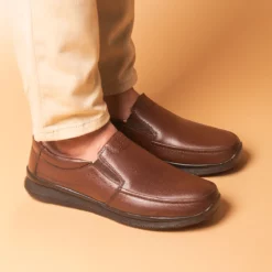 Oscar Mens Brown Dress Leather Loafers - Mens Brown Dress Leather Loafers-4