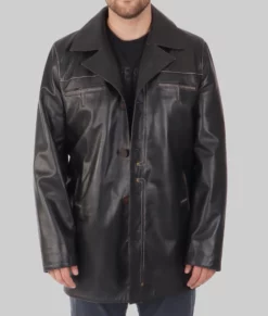 Pete Mens Black Leather Blazer - Mens Black Leather Blazer-3