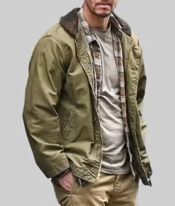 The Union 2024 Mark Wahlberg Cotton Jacket - The Union 2024 Mark Wahlberg Olive green Cotton Jacket-1