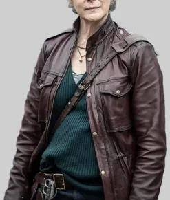 The Walking Dead Melissa McBride Leather Biker Jacket - The Walking Dead Melissa McBride (Carol Peletier) Leather Biker Jacket-1