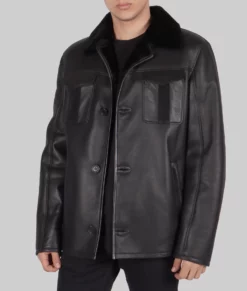 Tom Mens Black Leather Blazer - Tom Mens Black Leather Jacket-1