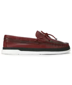 Zetes Red Casual Leather Loafers - Men's Red Casual Leather Loafers-4